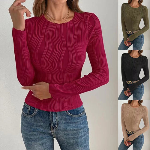 Long sleeve shirt for women with textured wavy pattern Lune London