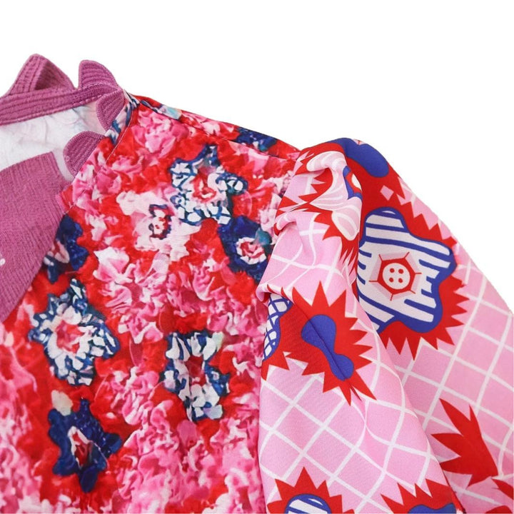 Maxi dress for women with a floral design and refined ruffle details Lune London