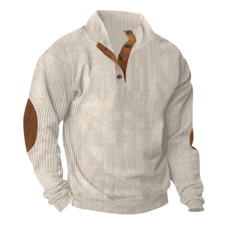 Structured sweater for men with modern leather applications Lune London