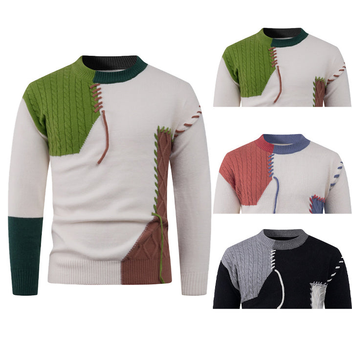 Fashion knit sweater for men with asymmetric twisted pattern Lune London