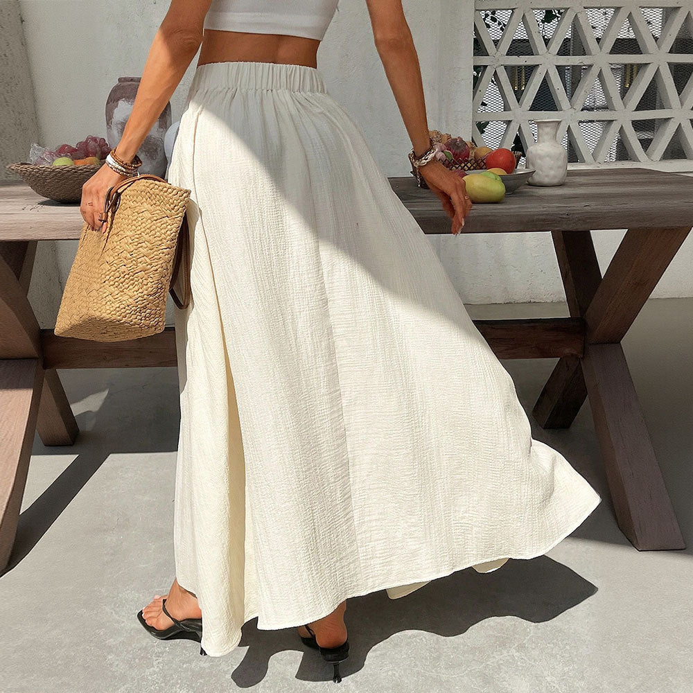 Jupe maxi femme avec une coupe élégante et fluide et un cordon de taille réglable Chic & Stil