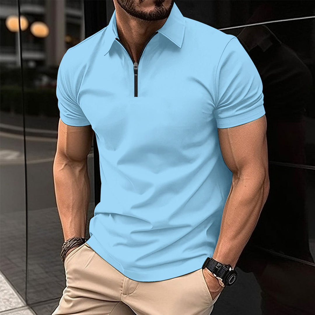 Men's Performance Zip-Up Polo Modern Lune London