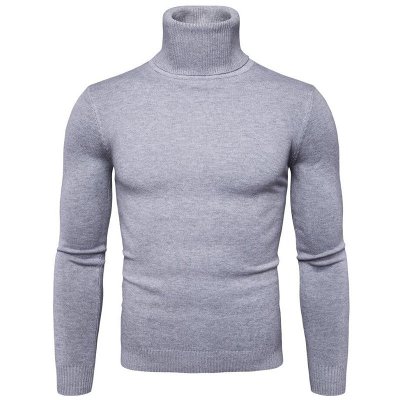 Men's knit sweater with high collar and slim fit Lune London