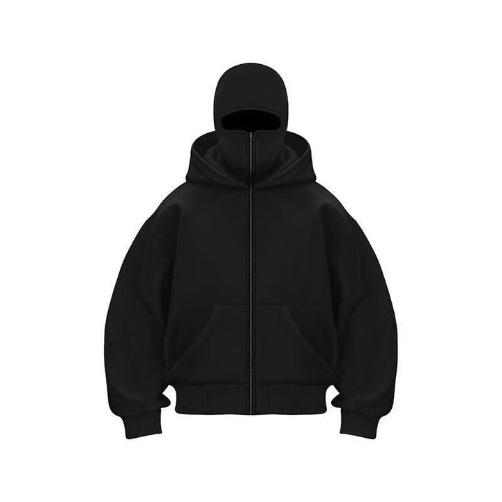 Stylish hoodie jacket for women with integrated face protection Lune London