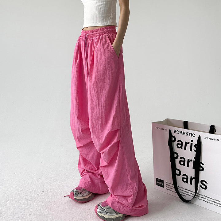 Women's Loose Sports Pants with Elastic Waistband and Drawstring Chic & Stil