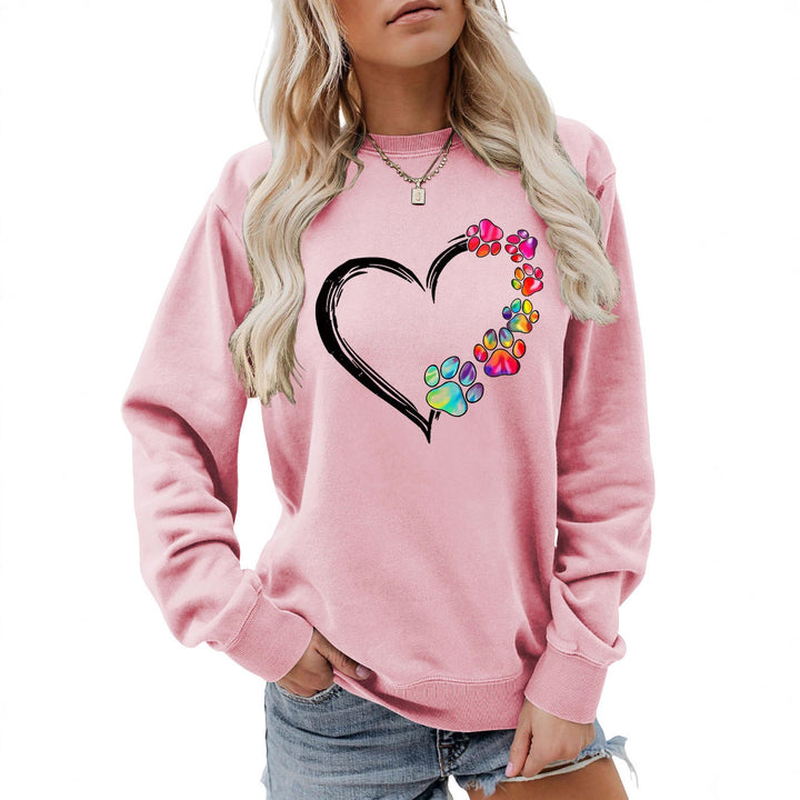 Sweatshirt pour femmes avec design créatif de cœur en forme de patte Chic & Stil