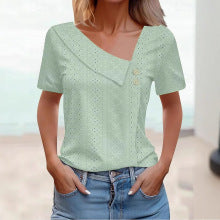 Button top with eyelet pattern for women Lune London