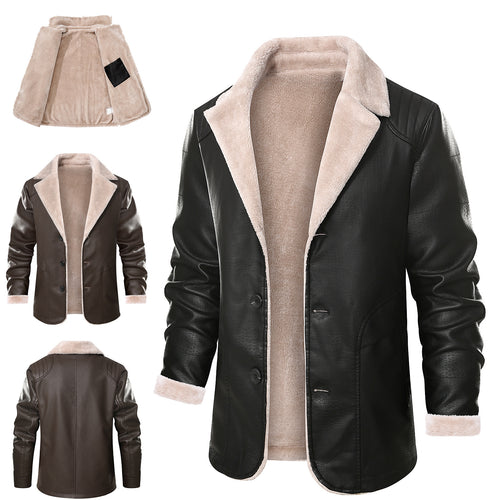 Chic leather jacket for men with warm lining and elegant collar Lune London