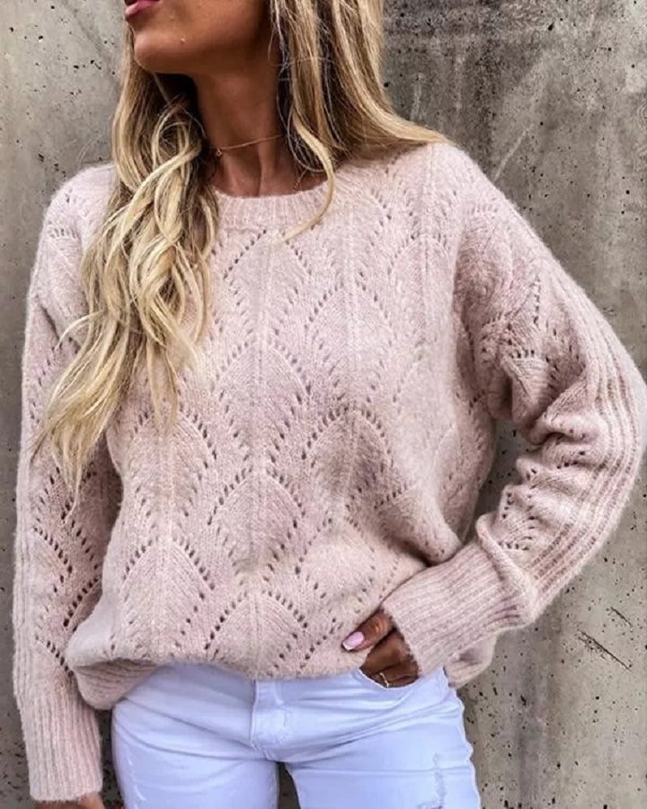 Knitted sweater for women with a delicate lace pattern Lune London