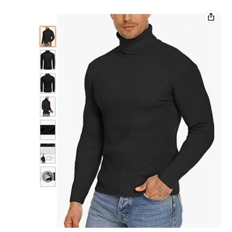 Lune London ribbed turtleneck knit sweater for men