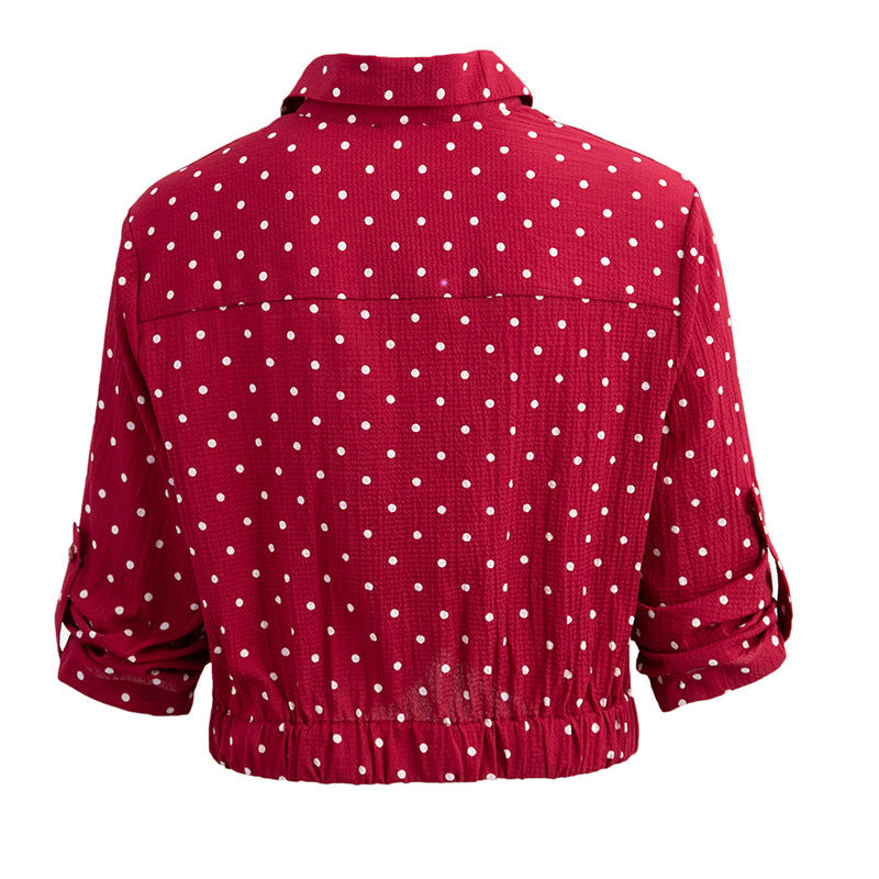 Short sleeve blouse for women with polka dot pattern Lune London