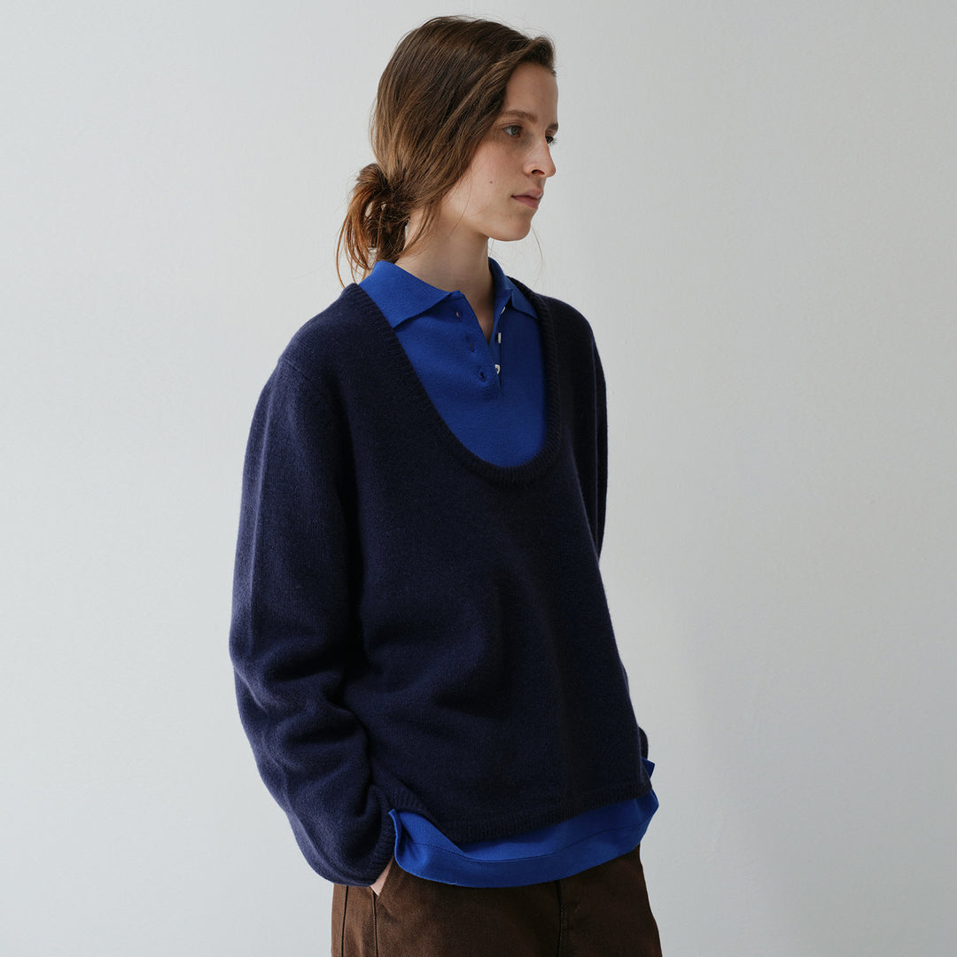 Pull en tricot pour femmes avec col rond Chic & Stil