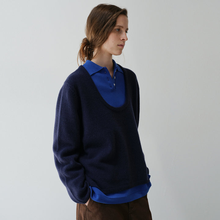 Pull en tricot pour femmes avec col rond Chic & Stil
