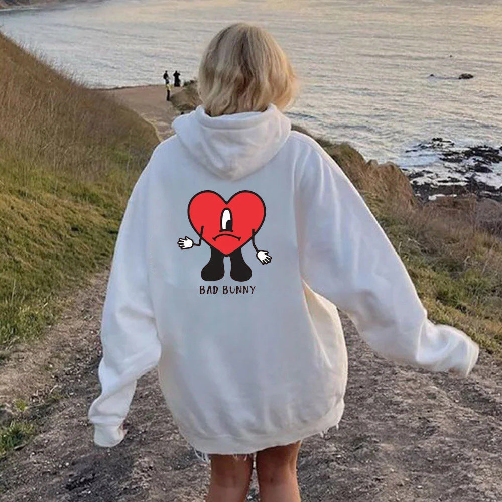 Hooded sweatshirt for women with creative heart pattern Lune London