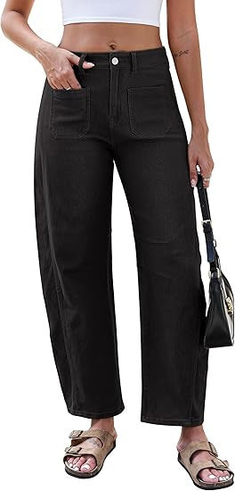 Jeans larges pour femmes avec taille haute et poches pratiques Chic & Stil