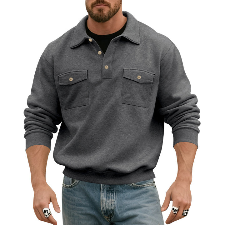 Comfortable men's sweater with practical chest pockets Lune London