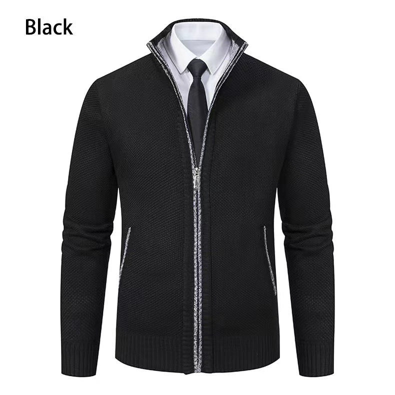 Men's knit jacket with high collar and full zip Lune London