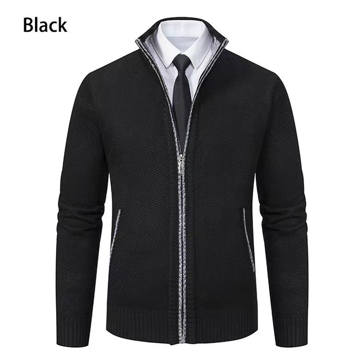 Men's knit jacket with high collar and full zip Lune London