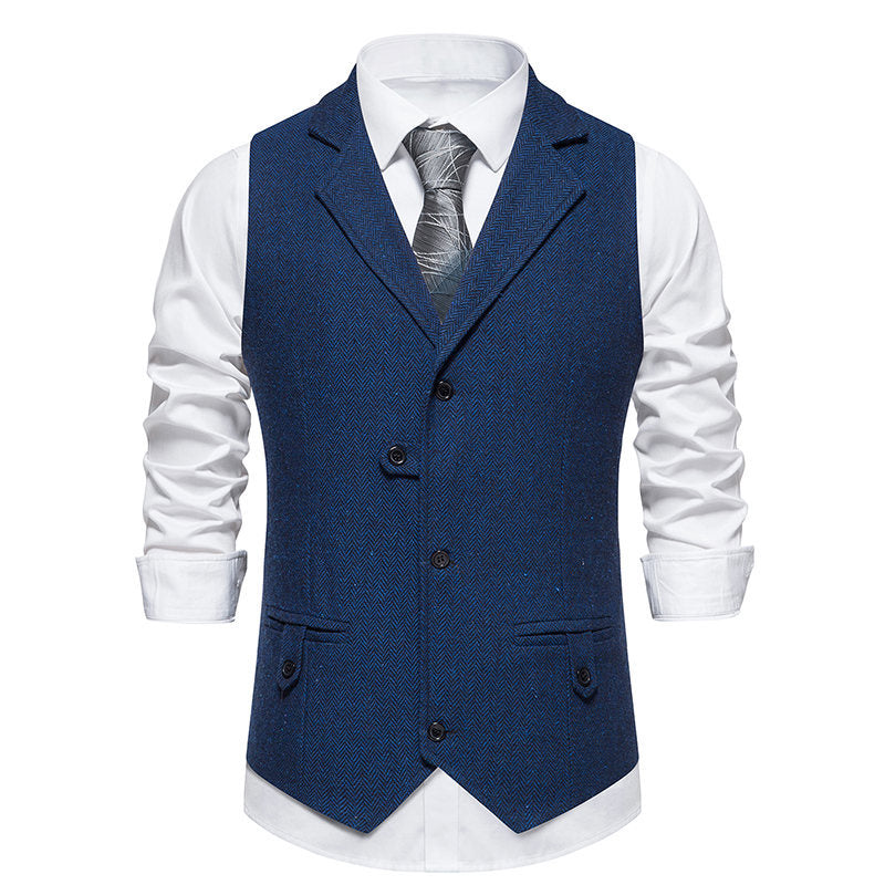 Elegant suit vest for men with herringbone design and modern cut Lune London