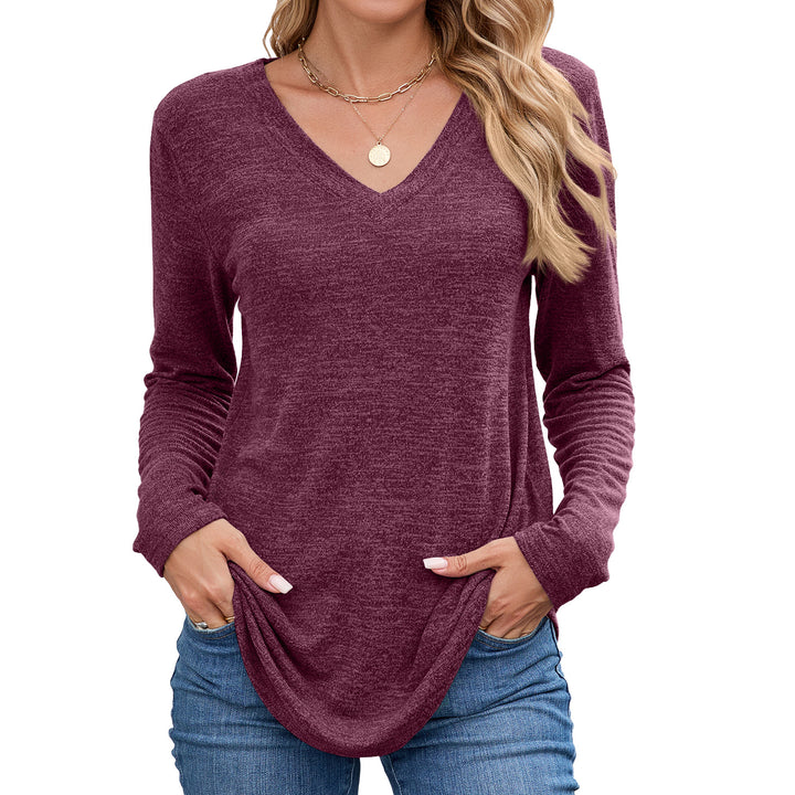 Long sleeve shirt for women with V-neck and relaxed fit Lune London