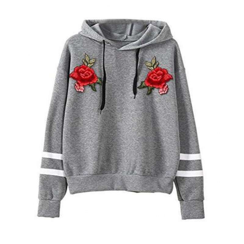 Sweat-shirt pour femmes avec broderie rose de haute qualité Chic & Stil