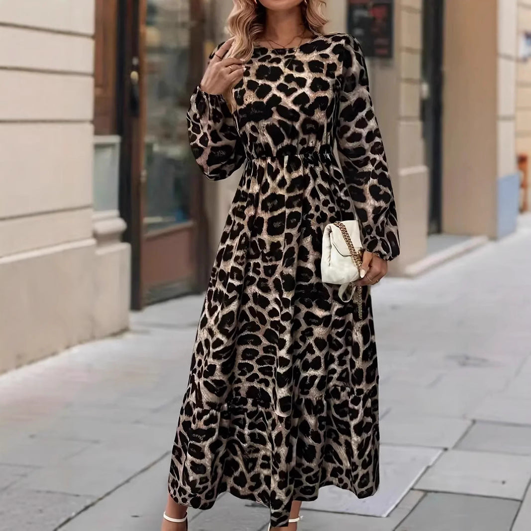 Maxi dress for women with modern leopard print Lune London