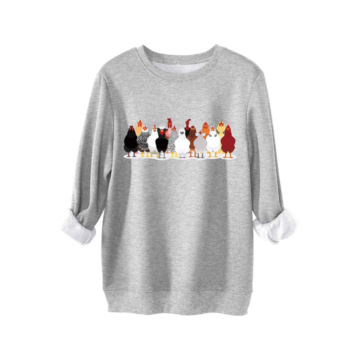 Sweatshirt for women with playful chicken pattern Lune London