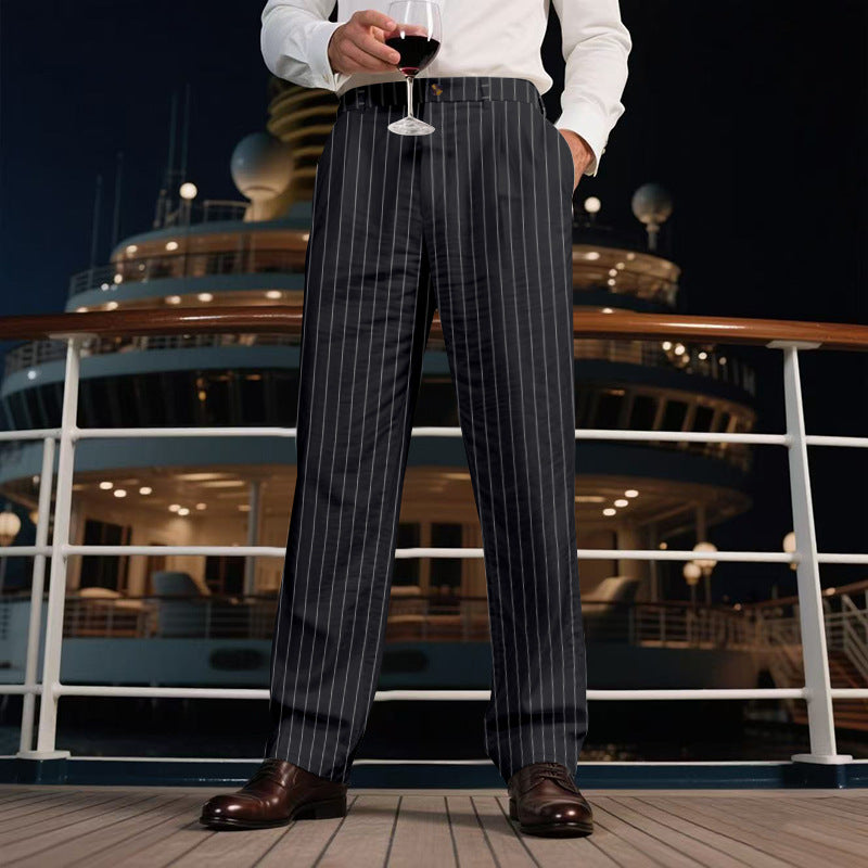 Lune London striped elegant trousers for men