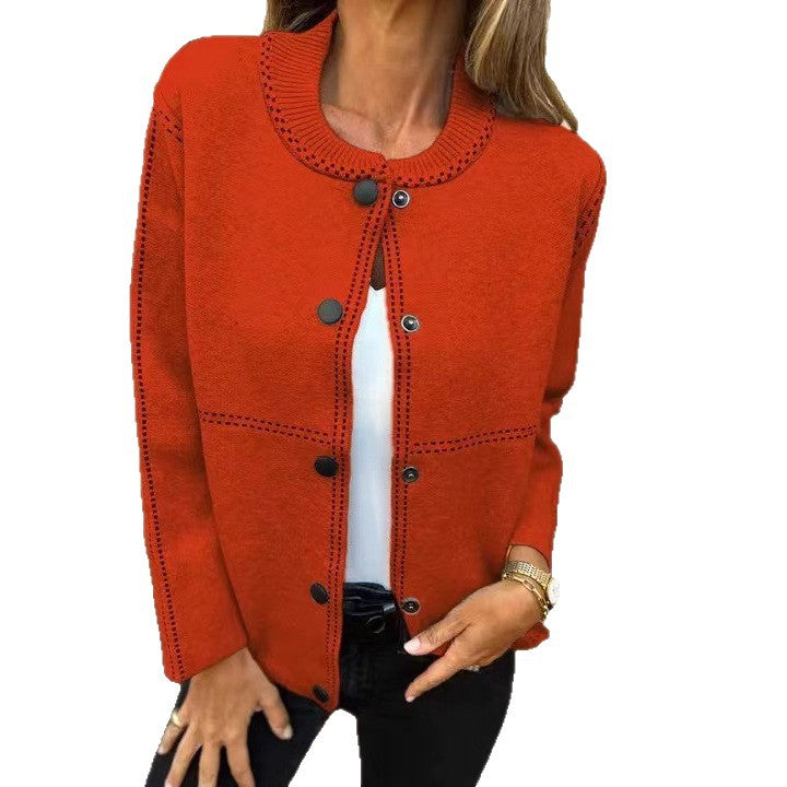 Ladies Loose Knit Vest with Buttons and Decorative Stitching Lune London