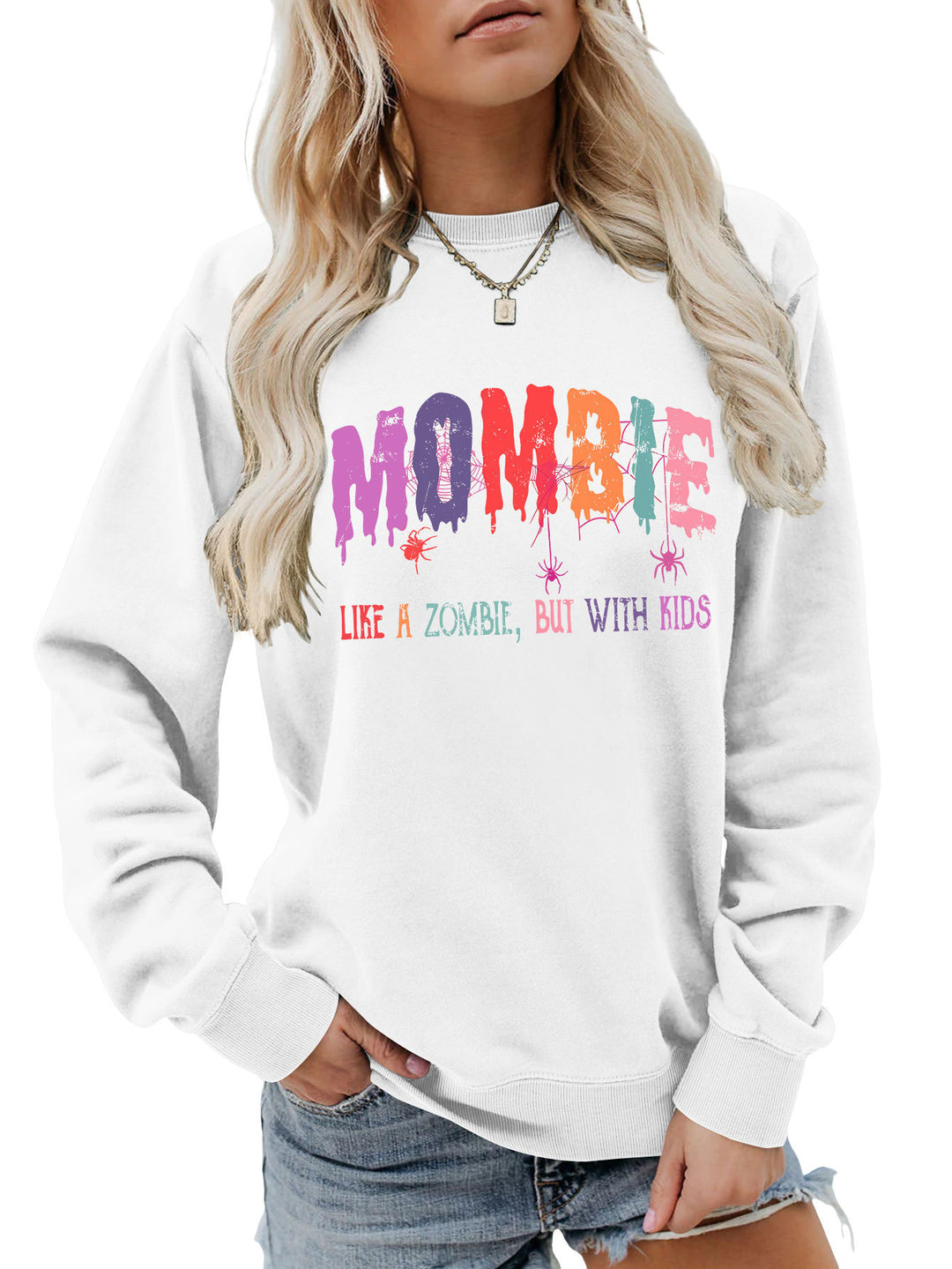 Sweat-shirt pour dames avec motif zombie créatif Chic & Stil