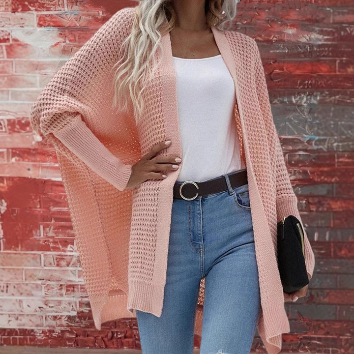 Ladies chic ribbed knit cardigan