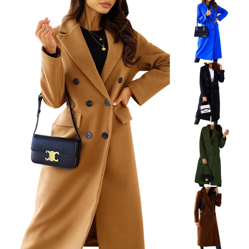 Trendy wool coat for women with double row of buttons Lune London