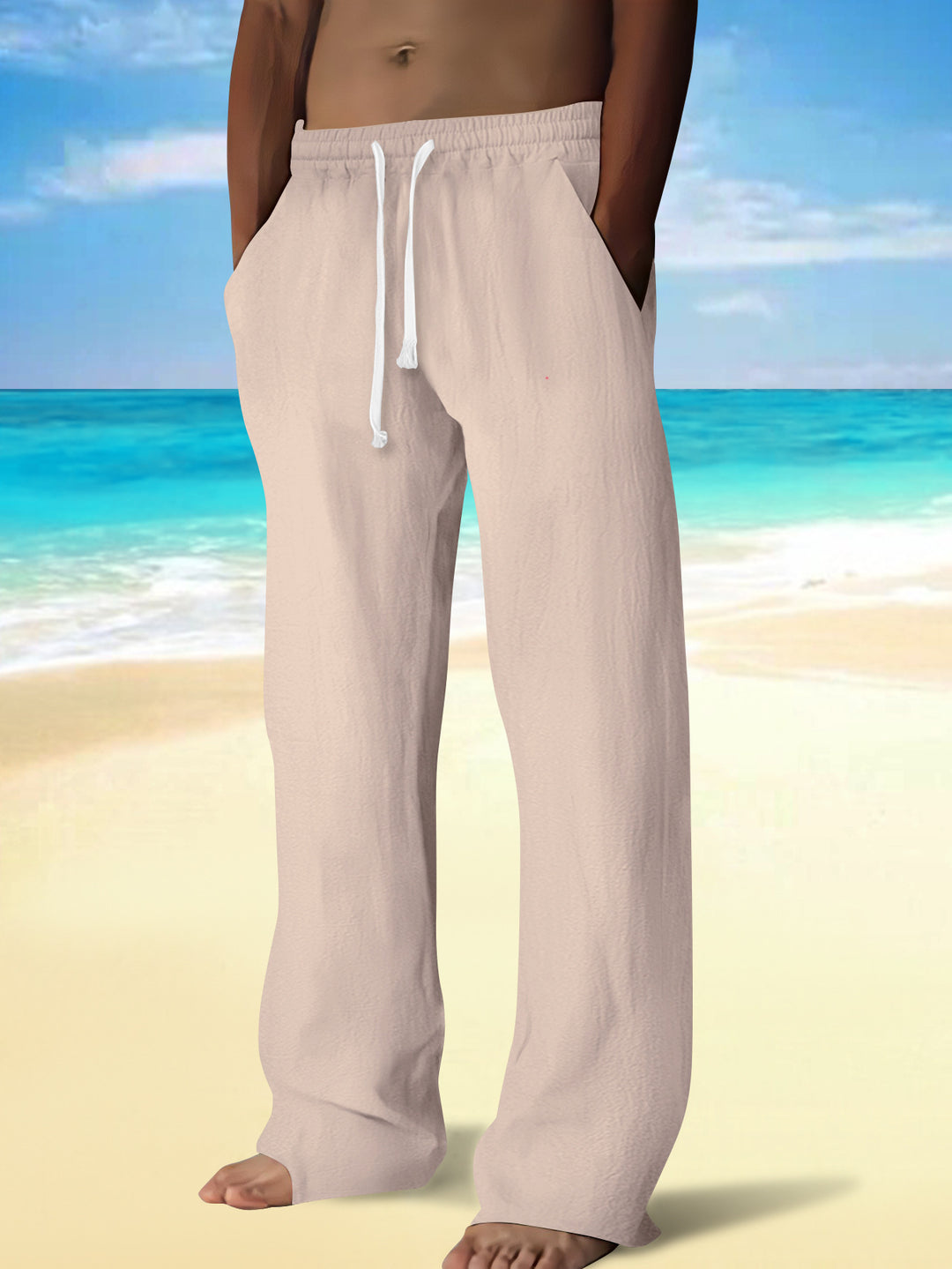 Casual beach pants for men with elastic waistband and practical pockets Lune London