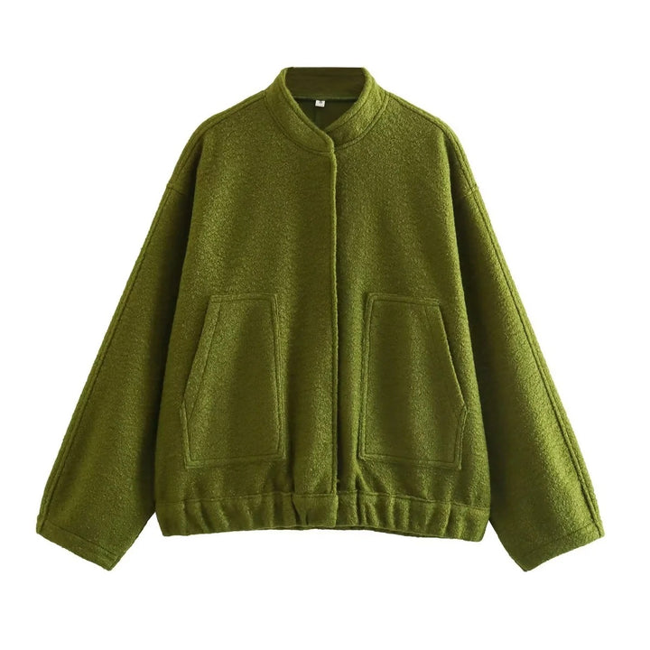 Casual transition jacket for women with high collar and large pockets Lune London
