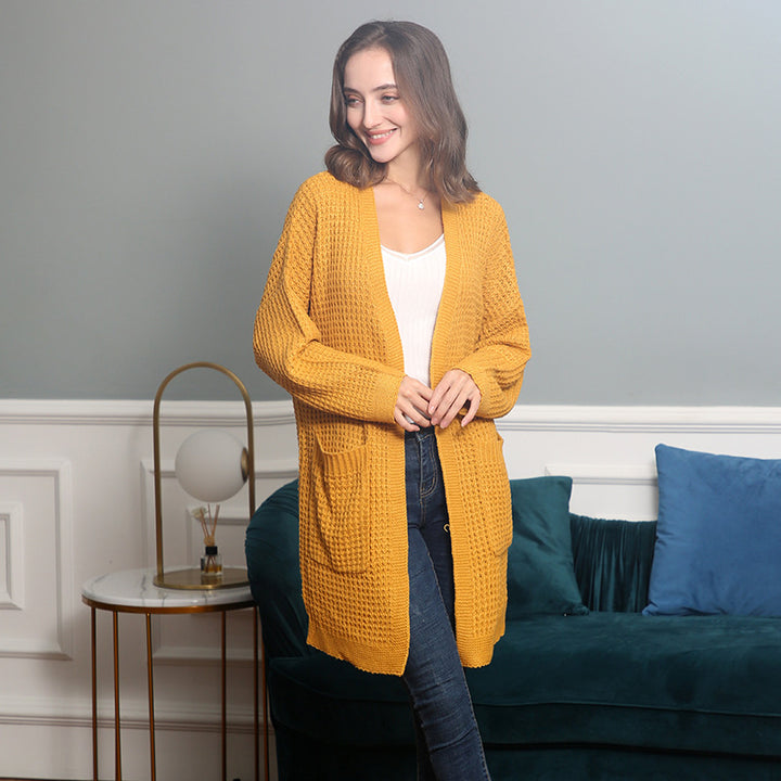 Casual knit cardigan for women with pockets and open cut Lune London