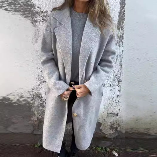 Oversized wool coat for ladies with elegant button details Lune London