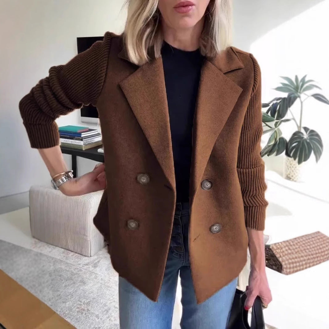 Double-breasted blazer jacket for women with structured sleeves Lune London