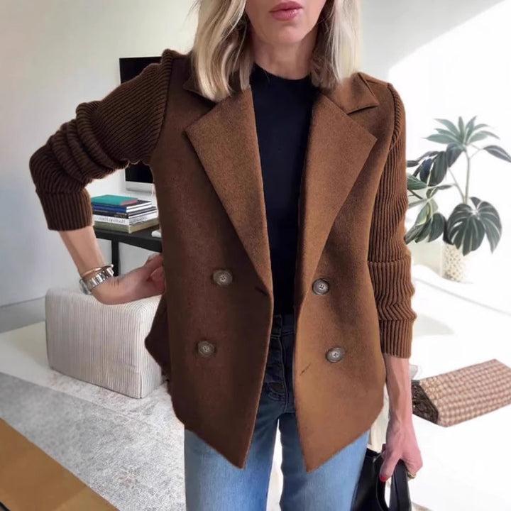 Double-breasted blazer jacket for women with structured sleeves Lune London