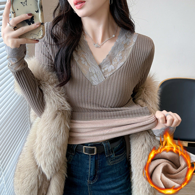 Women's long-sleeved top with lace details Chic & Stil