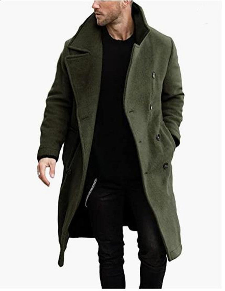 Men's Coat In Modern Double-Breasted Look Lune London
