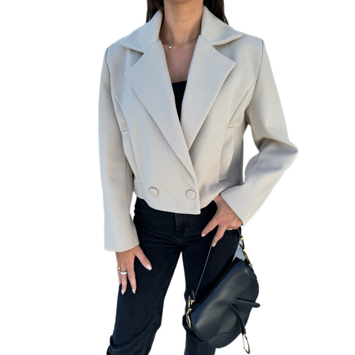 Cropped double-breasted blazer jacket for women Lune London