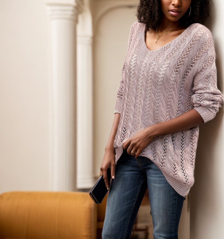 Women's knitted sweater with a diamond pattern and oversized fit Lune London