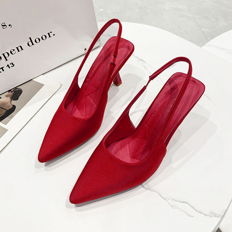 Ladies Slingback Pumps with Narrow Point and Low Heel Height Lune London