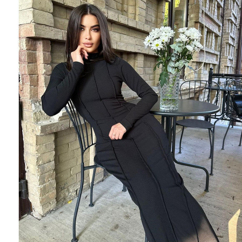 Maxi dress for women with side slits and long sleeves Lune London