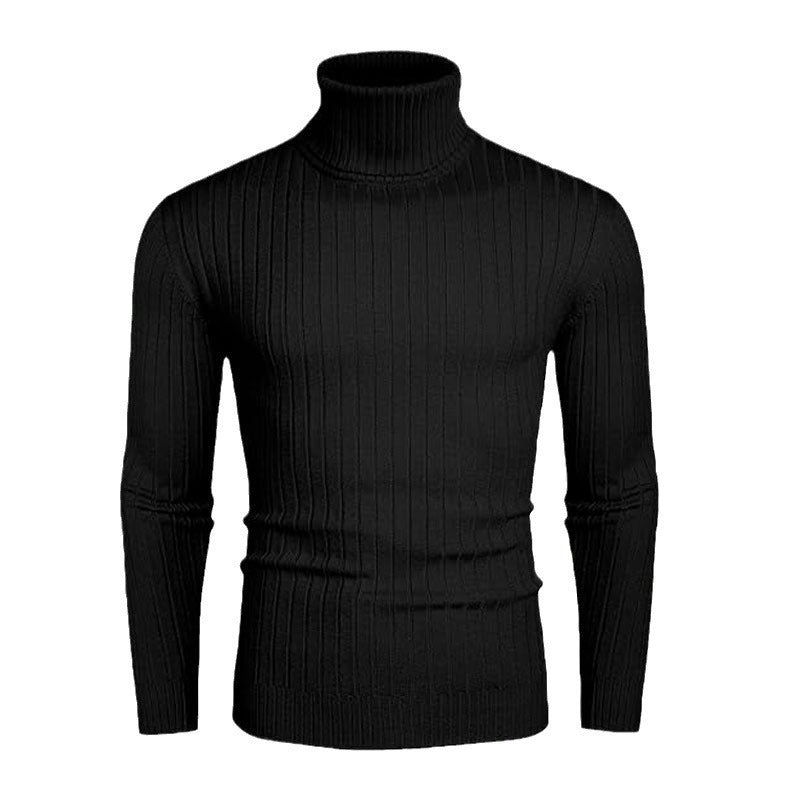 Elegant men's ribbed fine knit turtleneck sweater Lune London
