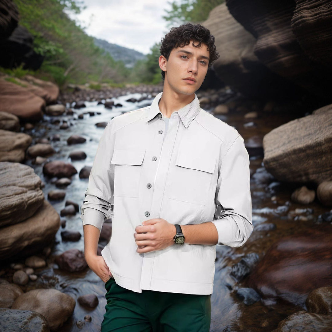 Versatile camping shirt for men with practical pockets and breathable properties Lune London
