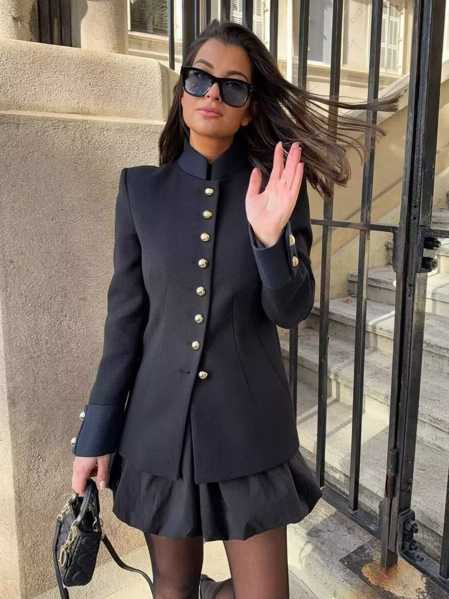 Veste blazer élégante pour femmes avec boutons dorés Lune London