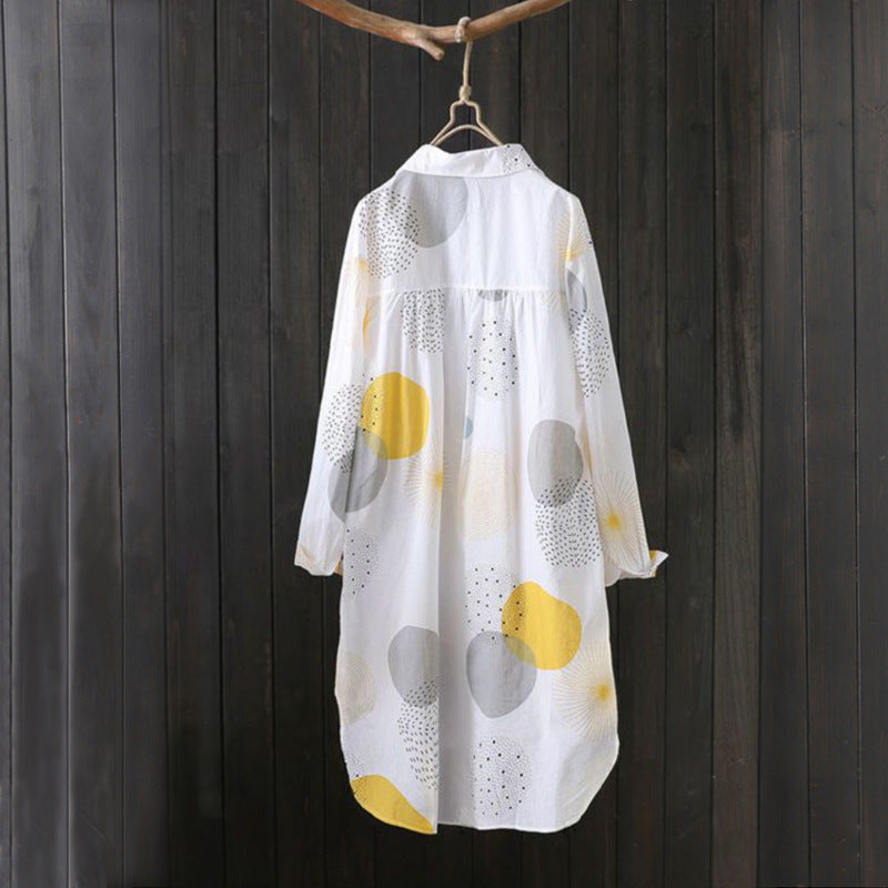 Ladies Lightweight Geometric Print Tunic Shirt Lune London