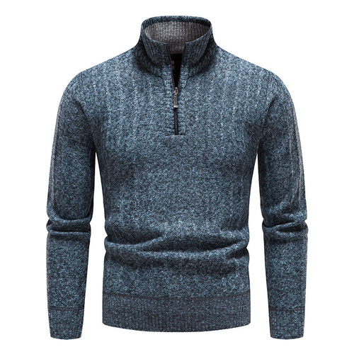 Men's trendy knit sweater with half-zip Lune London