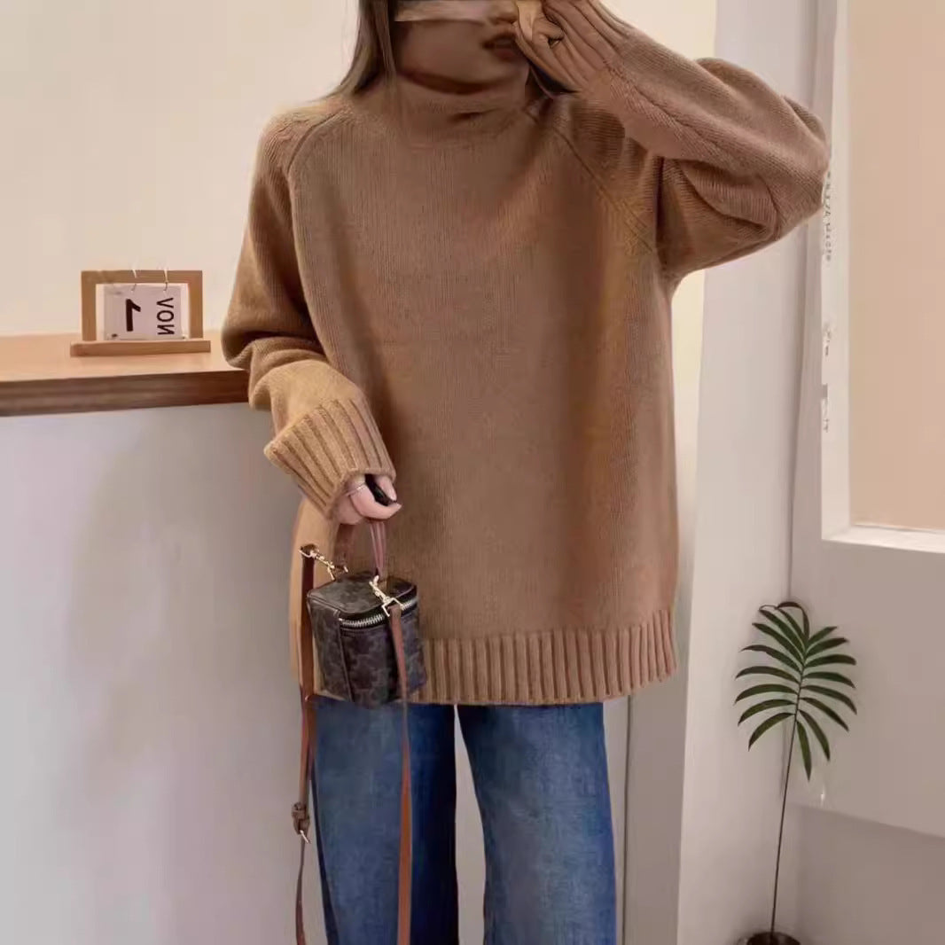 Pull à col roulé oversize pour femmes en tricot de haute qualité Chic & Stil